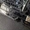 Birkin 25 Saddle stitch Hand stitched Black Porosus Crocodile Silver Hardware authentic hand-sewn Handcrafted