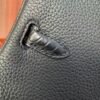 Birkin 25 Handcrafted Saddle stitch Matte Black Porosus Crocodile Silver Hardware Hand stitched authentic hand-sewn sophisticated