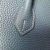 Birkin 25 Handcrafted Saddle stitch Togo Leather in Denim Blue with Silver Hardware Hand stitched authentic hand-sewn 16 Birkin 25 Handcrafted Saddle stitch Togo Leather in Denim Blue with Silver Hardware Hand stitched authentic hand-sewn