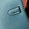 Birkin 25 Handcrafted Saddle stitch Togo Leather in Denim Blue with Silver Hardware Hand stitched authentic hand-sewn 17 Birkin 25 Handcrafted Saddle stitch Togo Leather in Denim Blue with Silver Hardware Hand stitched authentic hand-sewn