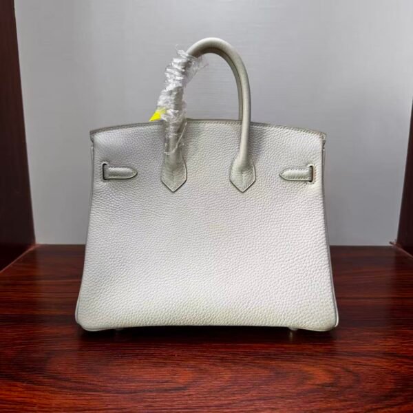 Birkin 25 authentic hand-sewn Handcrafted Pearl Grey Togo Silver sophisticated Hand stitched