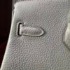 Birkin 25 authentic hand-sewn Handcrafted Pearl Grey Togo Silver sophisticated Hand stitched