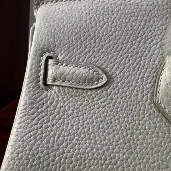 Birkin 25 authentic hand-sewn Handcrafted Pearl Grey Togo Silver sophisticated Hand stitched