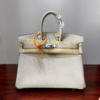 Birkin 25 authentic hand-sewn | Pearl Grey Togo | Silver Hand stitched Saddle stitch sophisticated 10 Birkin 25 authentic hand-sewn | Pearl Grey Togo | Silver Hand stitched Saddle stitch sophisticated