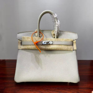 Birkin 25  authentic hand-sewn | Pearl Grey Togo | Silver  Hand stitched Saddle stitch sophisticated
