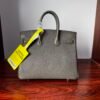Birkin 25 Saddle stitch authentic hand-sewn Togo Leather in Cumulus Grey with Silver Hardware Hand stitched Handcrafted 11 Birkin 25 Saddle stitch authentic hand-sewn Togo Leather in Cumulus Grey with Silver Hardware Hand stitched Handcrafted