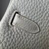 Birkin 25 Handcrafted Togo authentic hand-sewn Leather Mushroom White Silver Hardware Saddle stitch Hand stitched