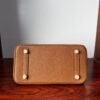 Birkin 25 Handcrafted  Saddle stitch Shiny American Alligator, Gold Brown, Gold Hardware Hand stitched authentic hand-sewn