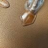 Birkin 25 Handcrafted  Saddle stitch Shiny American Alligator, Gold Brown, Gold Hardware Hand stitched authentic hand-sewn