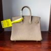 Birkin 25 Saddle stitch authentic hand-sewn Togo Leather in Trench Grey with Silver Hardware Hand stitched Handcrafted