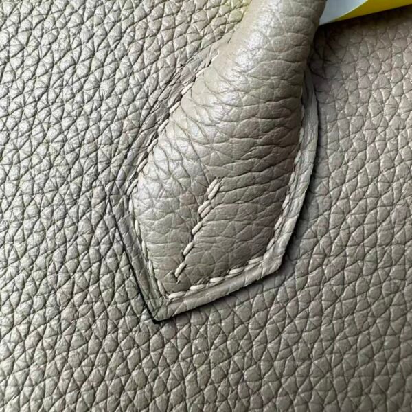 Birkin 25 Saddle stitch authentic hand-sewn Togo Leather in Trench Grey with Silver Hardware Hand stitched Handcrafted