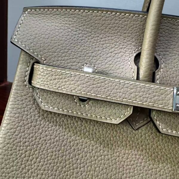 Birkin 25 Saddle stitch authentic hand-sewn in Malta Togo Leather with Silver Hardware Hand stitched Handcrafted 6 Birkin 25 Saddle stitch authentic hand-sewn in Malta Togo Leather with Silver Hardware Hand stitched Handcrafted