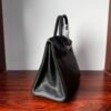 Birkin 25  Saddle stitch authentic hand-sewn Black Barenia Faubourg Saddle Leather Silver Hardware  Hand stitched Handcrafted