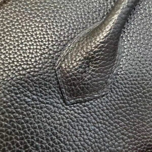 Birkin 25  Saddle stitch authentic hand-sewn Black Barenia Faubourg Saddle Leather Silver Hardware  Hand stitched Handcrafted