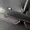 Birkin 25 Hand stitched Handcrafted Black Swift & Lizard Skin, Silver Touch Hardware Saddle stitch authentic hand-sewn 16 Birkin 25 Hand stitched Handcrafted Black Swift & Lizard Skin, Silver Touch Hardware Saddle stitch authentic hand-sewn