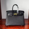 Birkin 25 Black Togo Leather with Lizard Skin Trim, Gold Hardware 9 Birkin 25 Black Togo Leather with Lizard Skin Trim, Gold Hardware