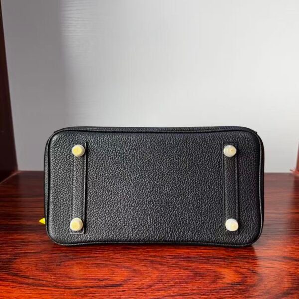 Birkin 25 Black Togo Leather with Lizard Skin Trim, Gold Hardware 4 Birkin 25 Black Togo Leather with Lizard Skin Trim, Gold Hardware