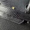 Birkin 25 Black Togo Leather with Lizard Skin Trim, Gold Hardware 13 Birkin 25 Black Togo Leather with Lizard Skin Trim, Gold Hardware