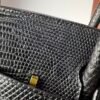 Birkin 25 Black Togo Leather with Lizard Skin Trim, Gold Hardware 14 Birkin 25 Black Togo Leather with Lizard Skin Trim, Gold Hardware
