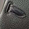 Birkin 25 Black Togo Leather with Lizard Skin Trim, Gold Hardware 16 Birkin 25 Black Togo Leather with Lizard Skin Trim, Gold Hardware